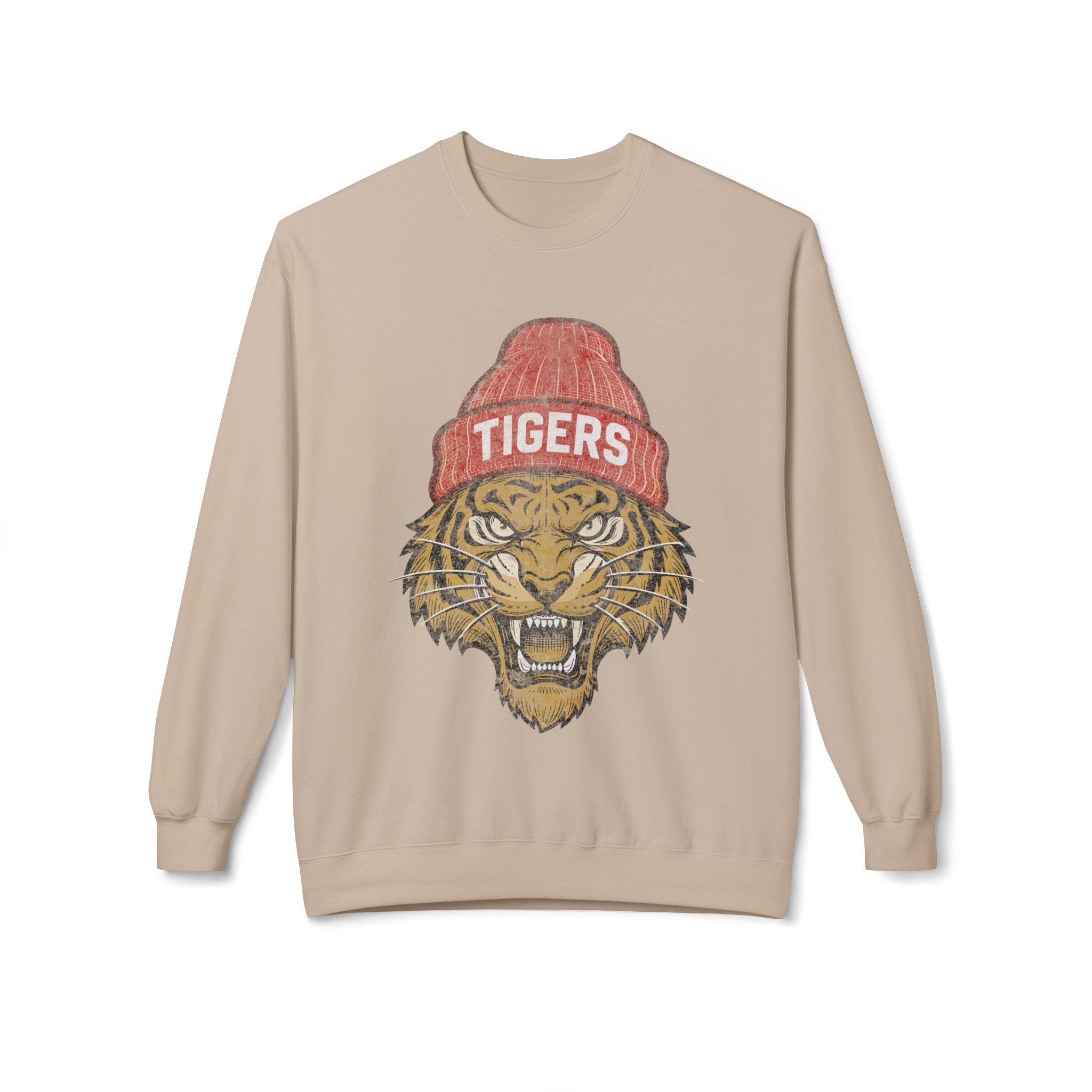 Tigers Red Beanie Crewneck Sweatshirt