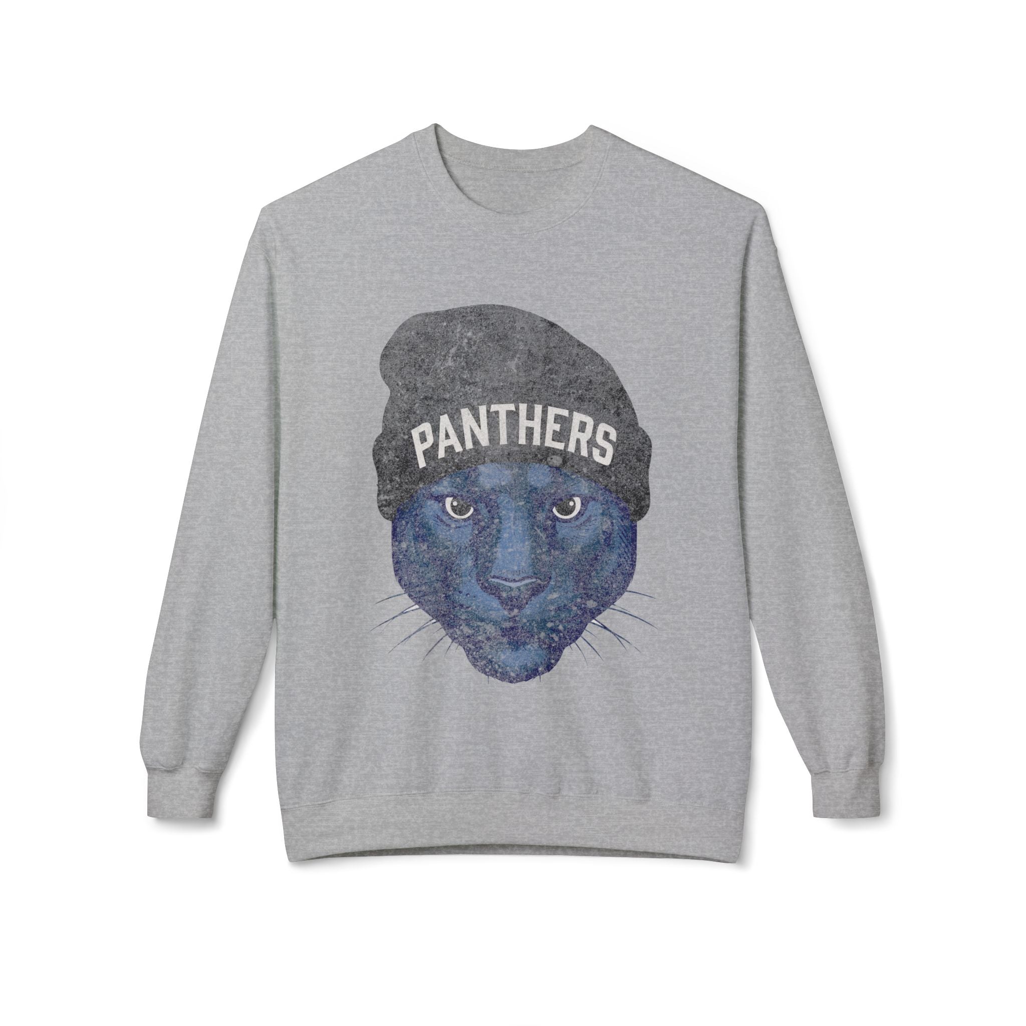 Blue Panther Black Beanie Crewneck Sweatshirt