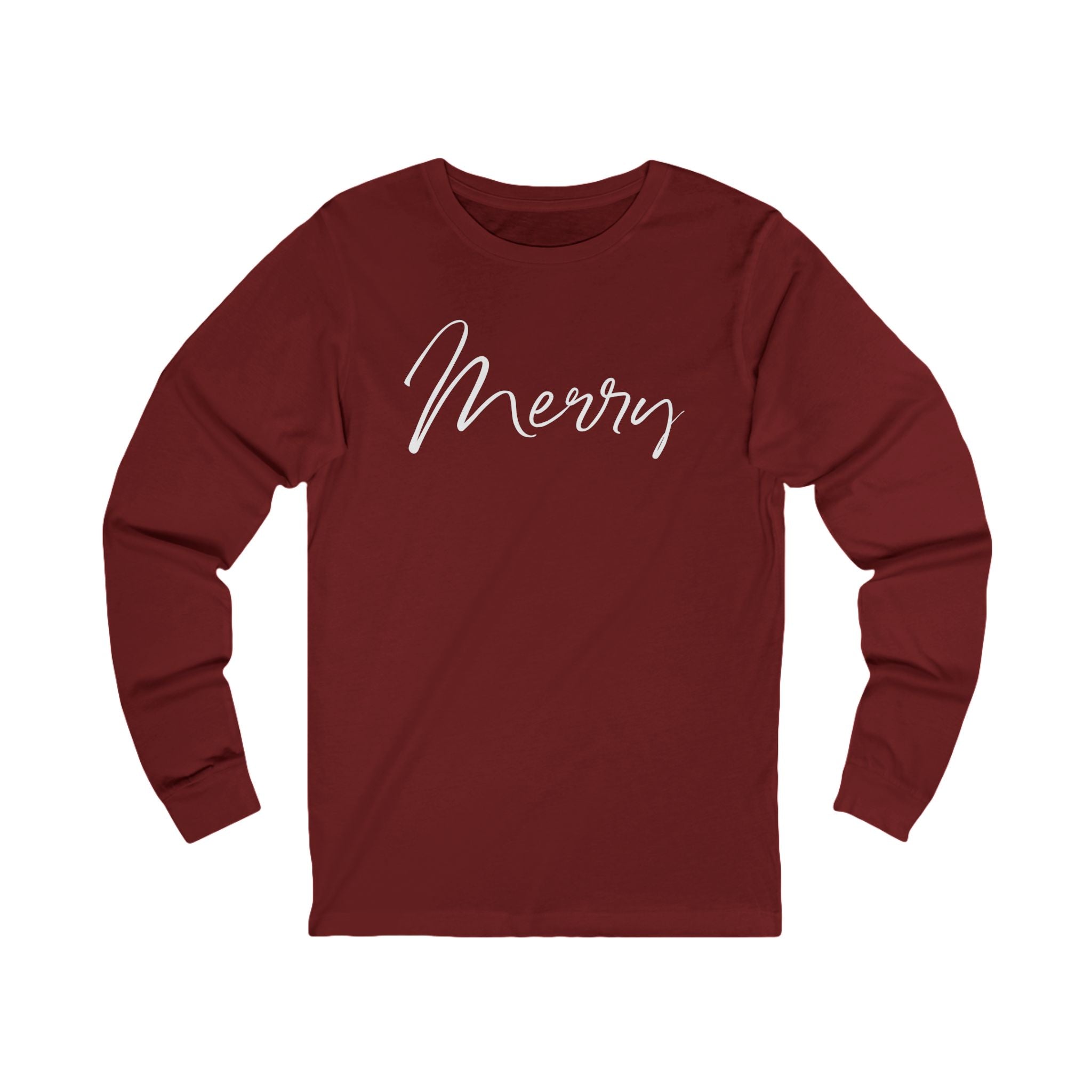 Be Merry Long Sleeve tTee | Holiday Minimalist Typography