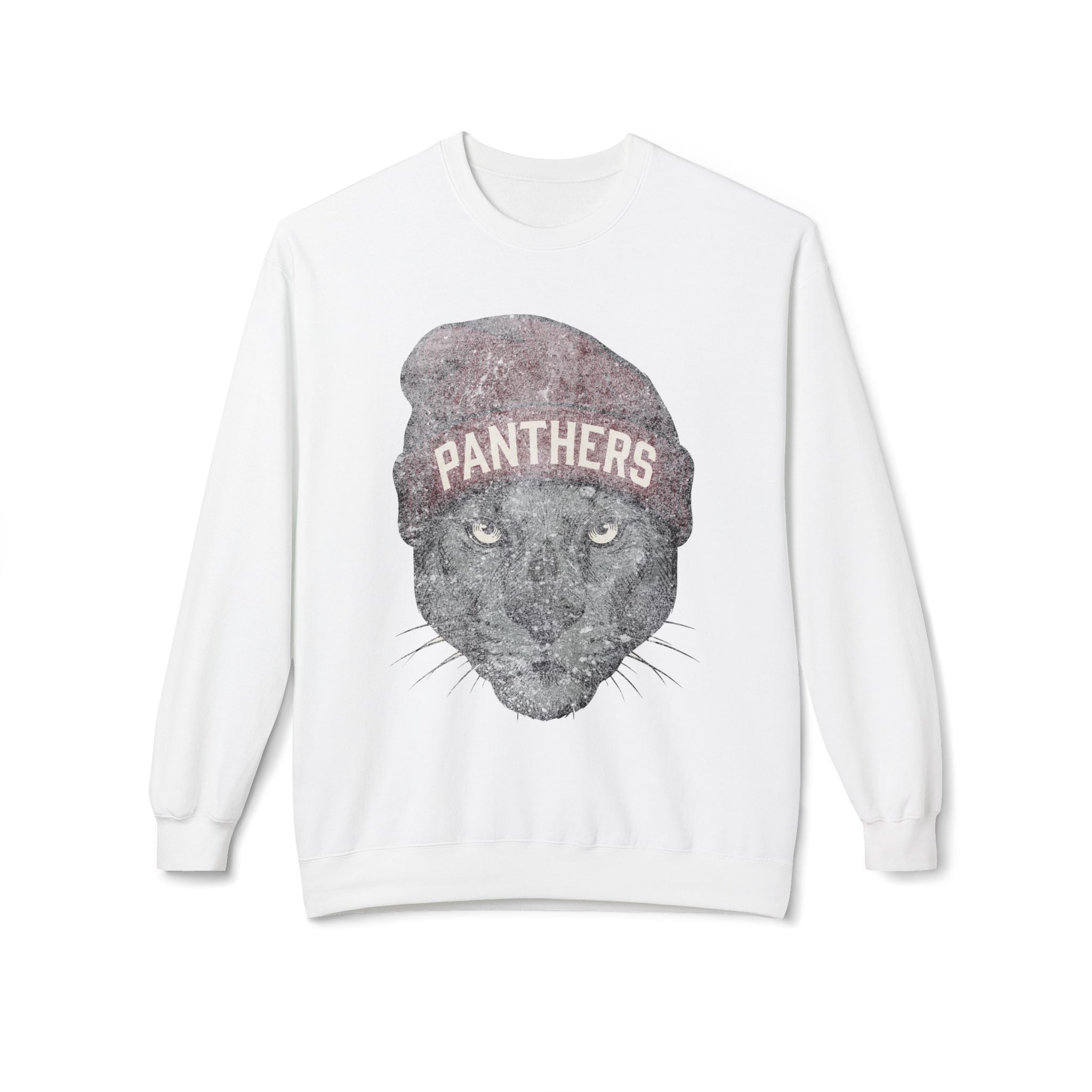 Panthers Maroon Beanie Crewneck Sweatshirt