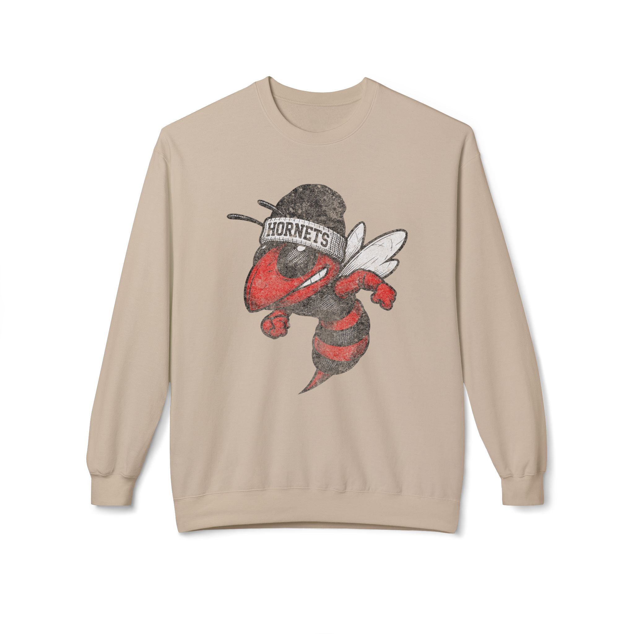 Red Hornets Mascot Beanie Crewneck Sweatshirt