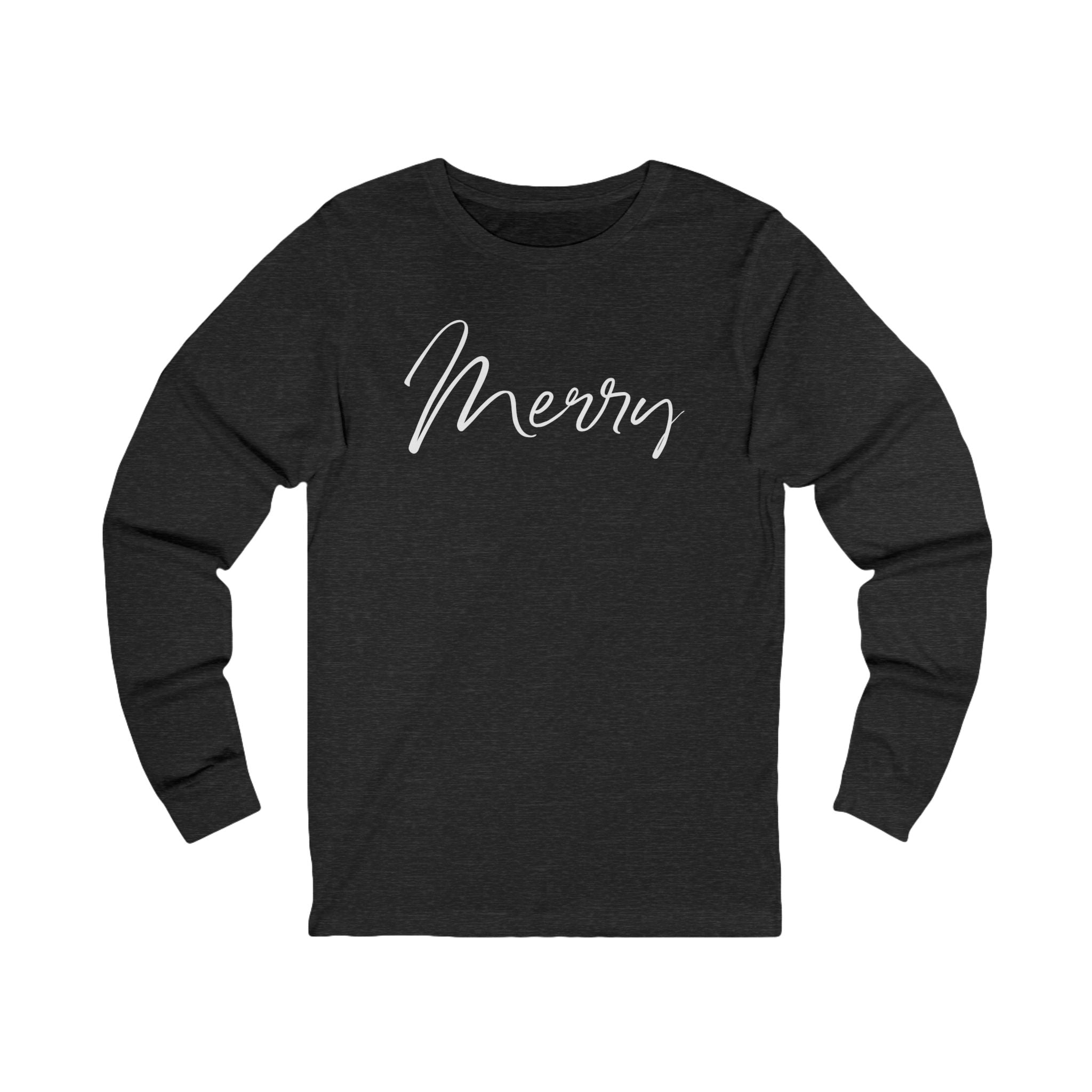 Be Merry Long Sleeve tTee | Holiday Minimalist Typography