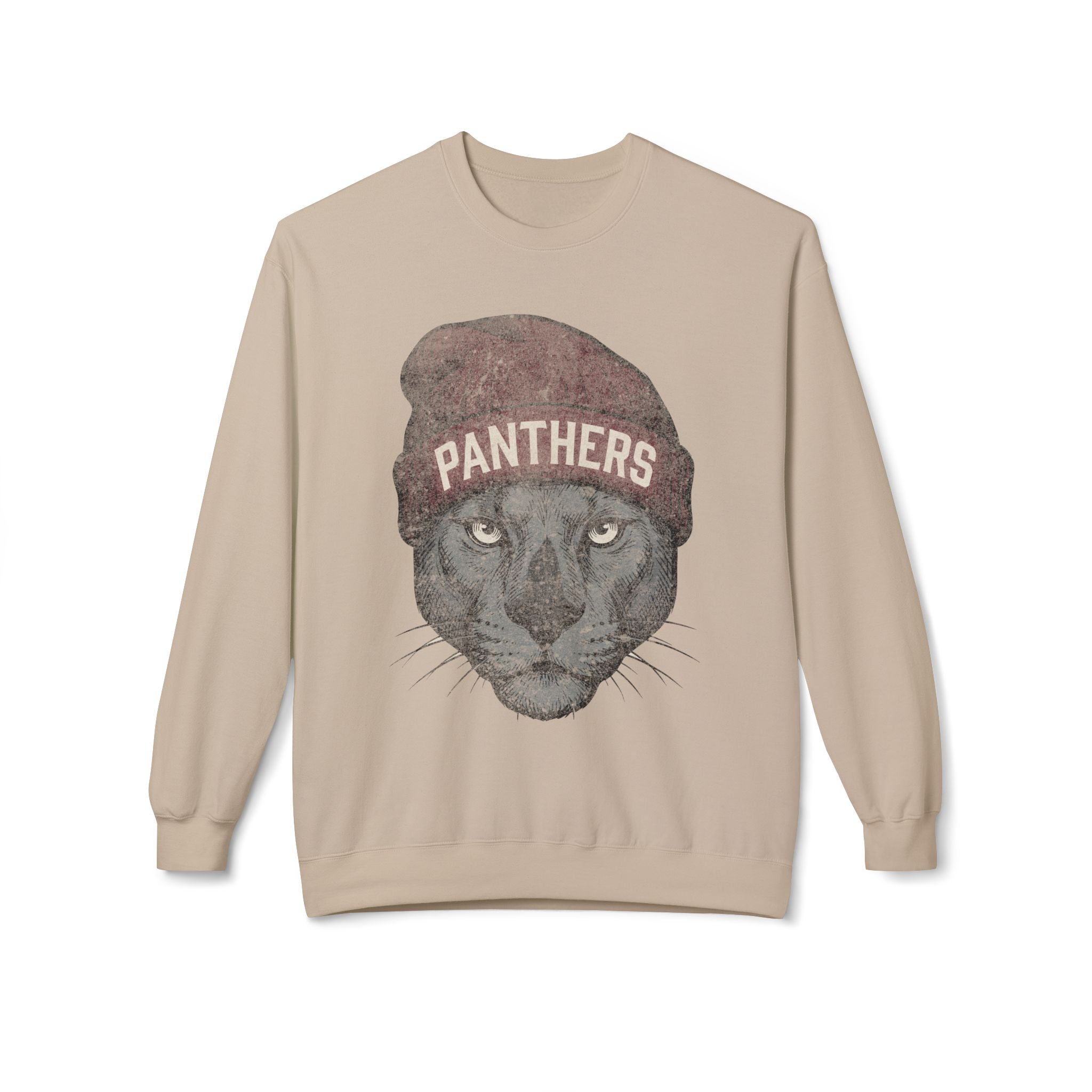 Panthers Maroon Beanie Crewneck Sweatshirt