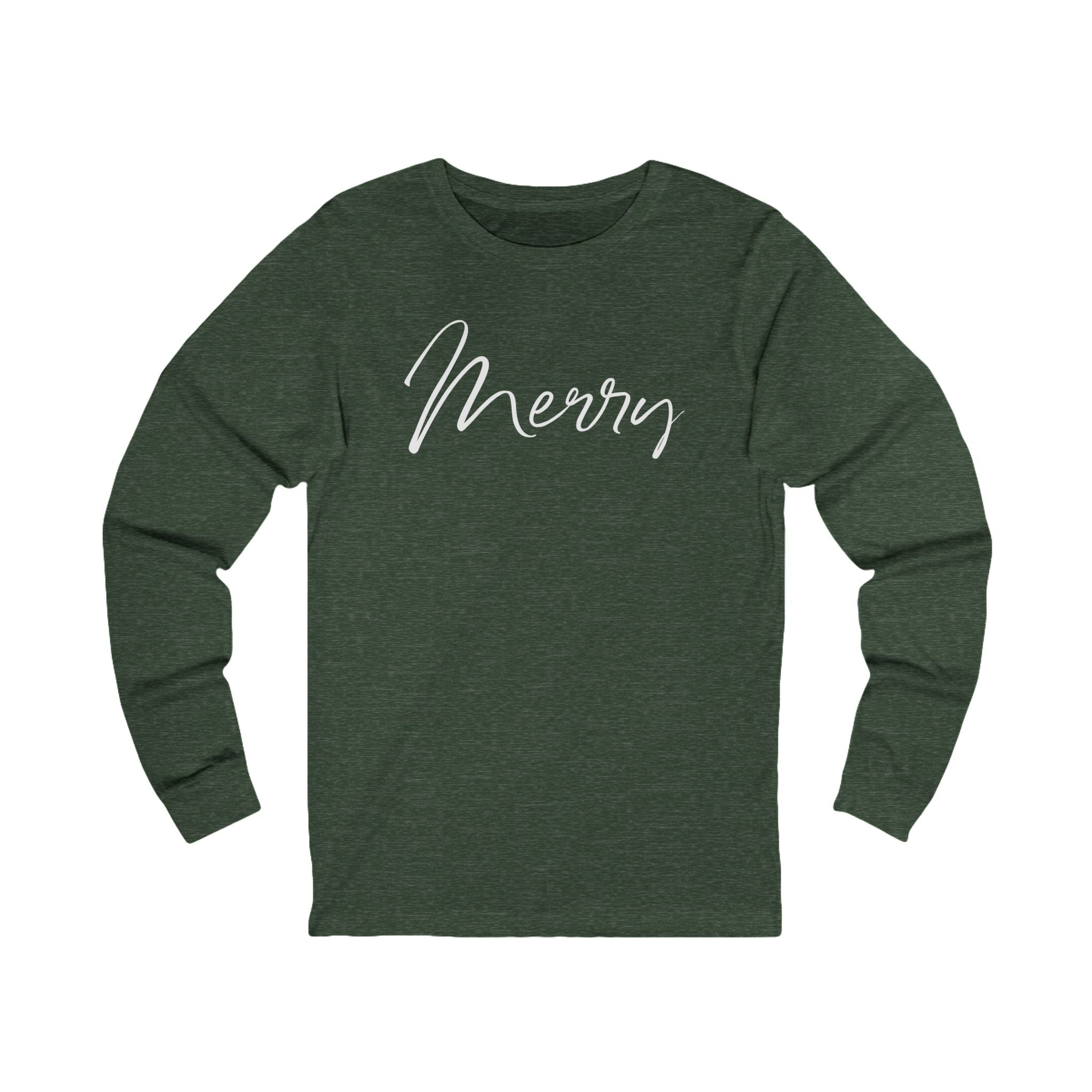 Be Merry Long Sleeve tTee | Holiday Minimalist Typography