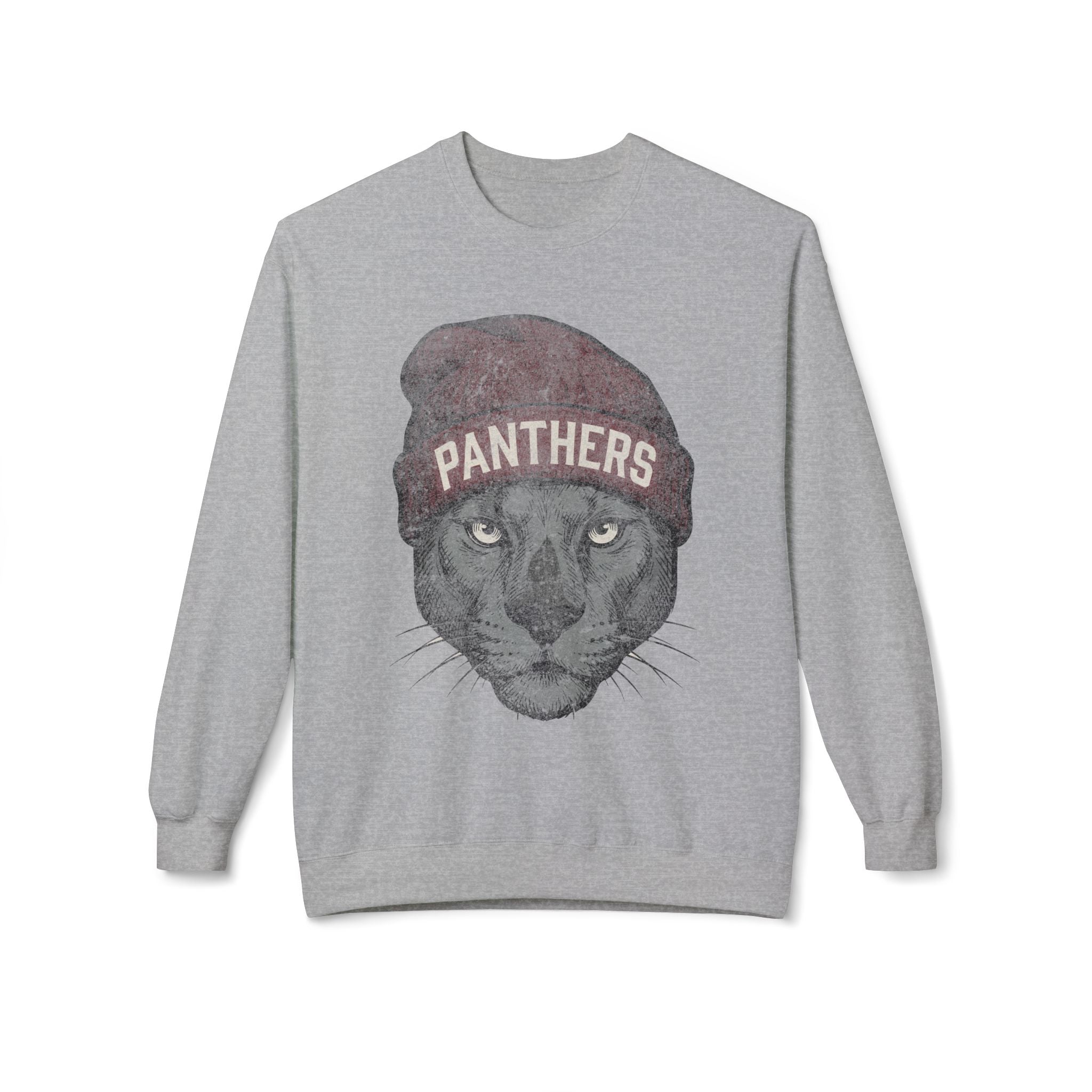 Panthers Maroon Beanie Crewneck Sweatshirt