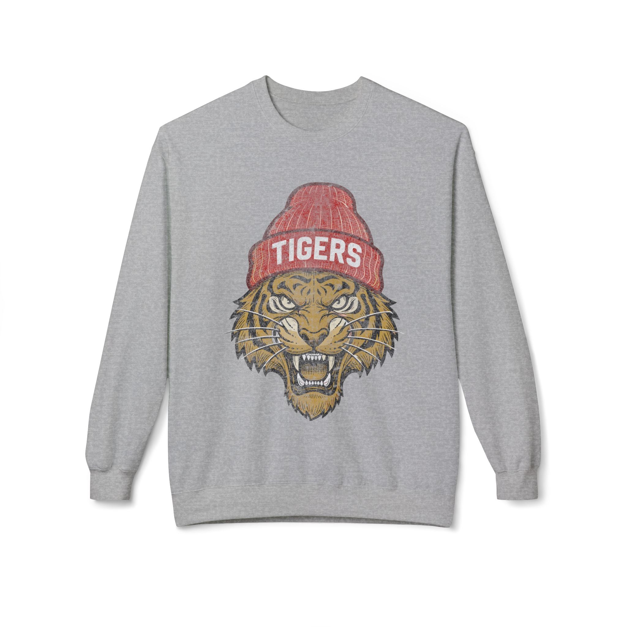 Tigers Red Beanie Crewneck Sweatshirt
