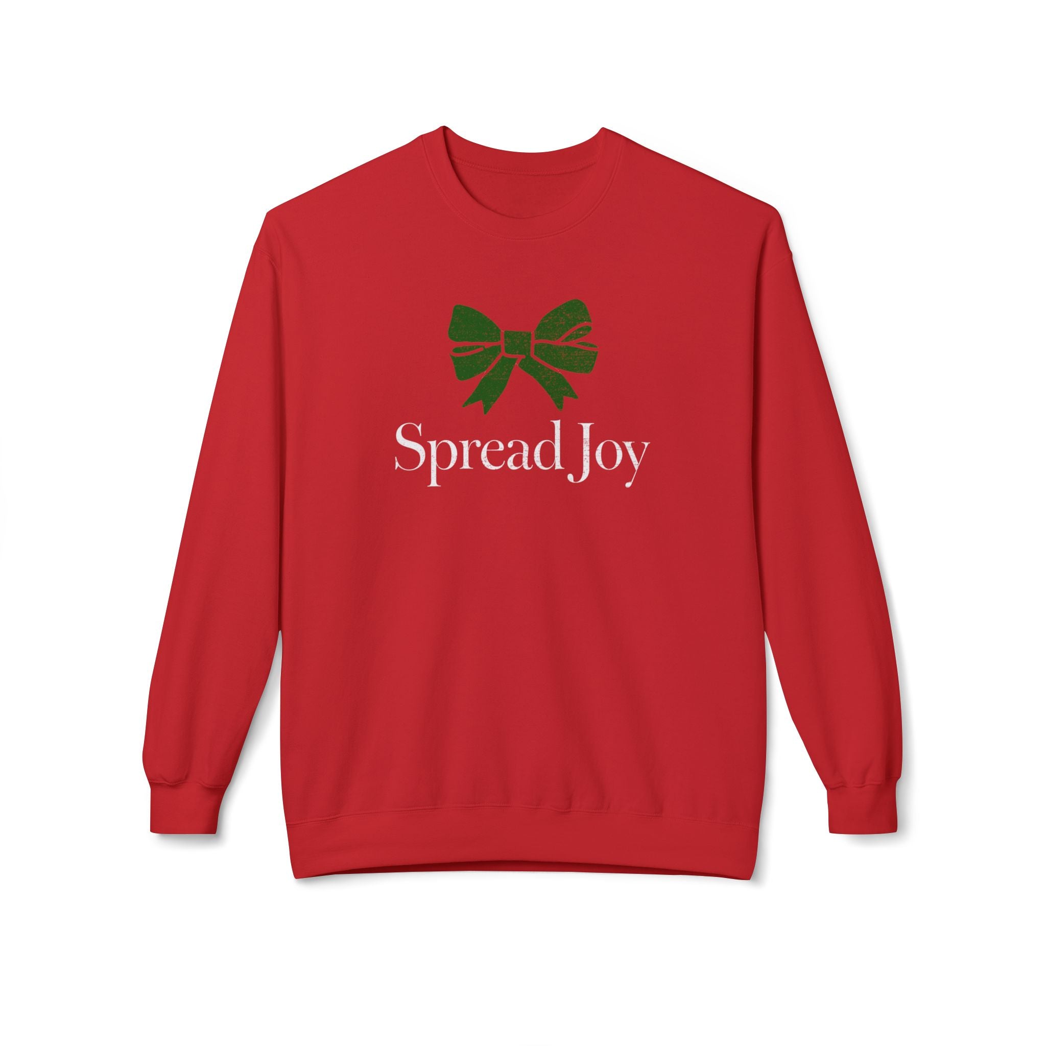 Crewneck Sweatshirt - 'Spread Joy' Holiday Bow Graphic