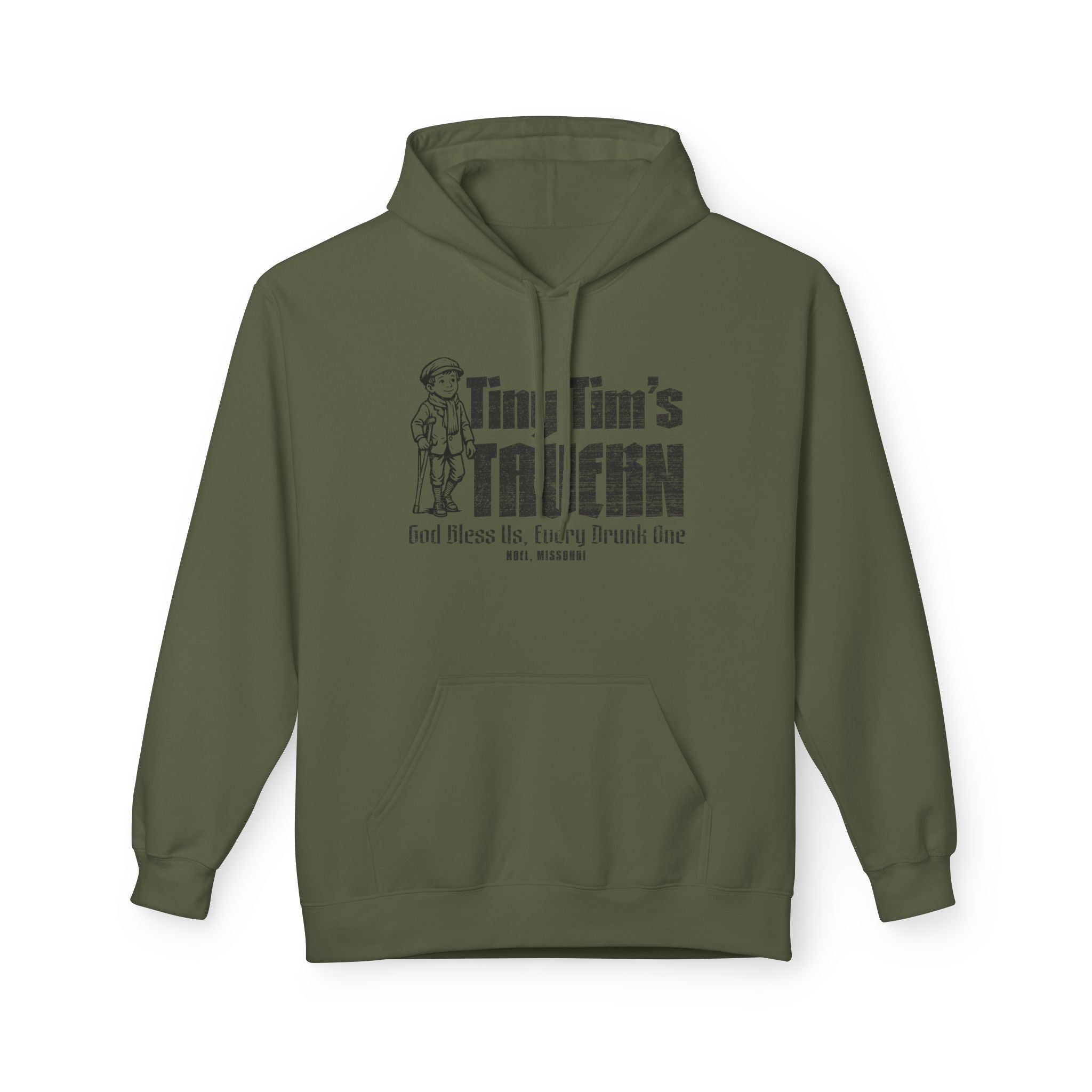 Tiny Tim’s Tavern Hoodie — Vintage Pub Graphic "God Bless Us, Every Drunk One"
