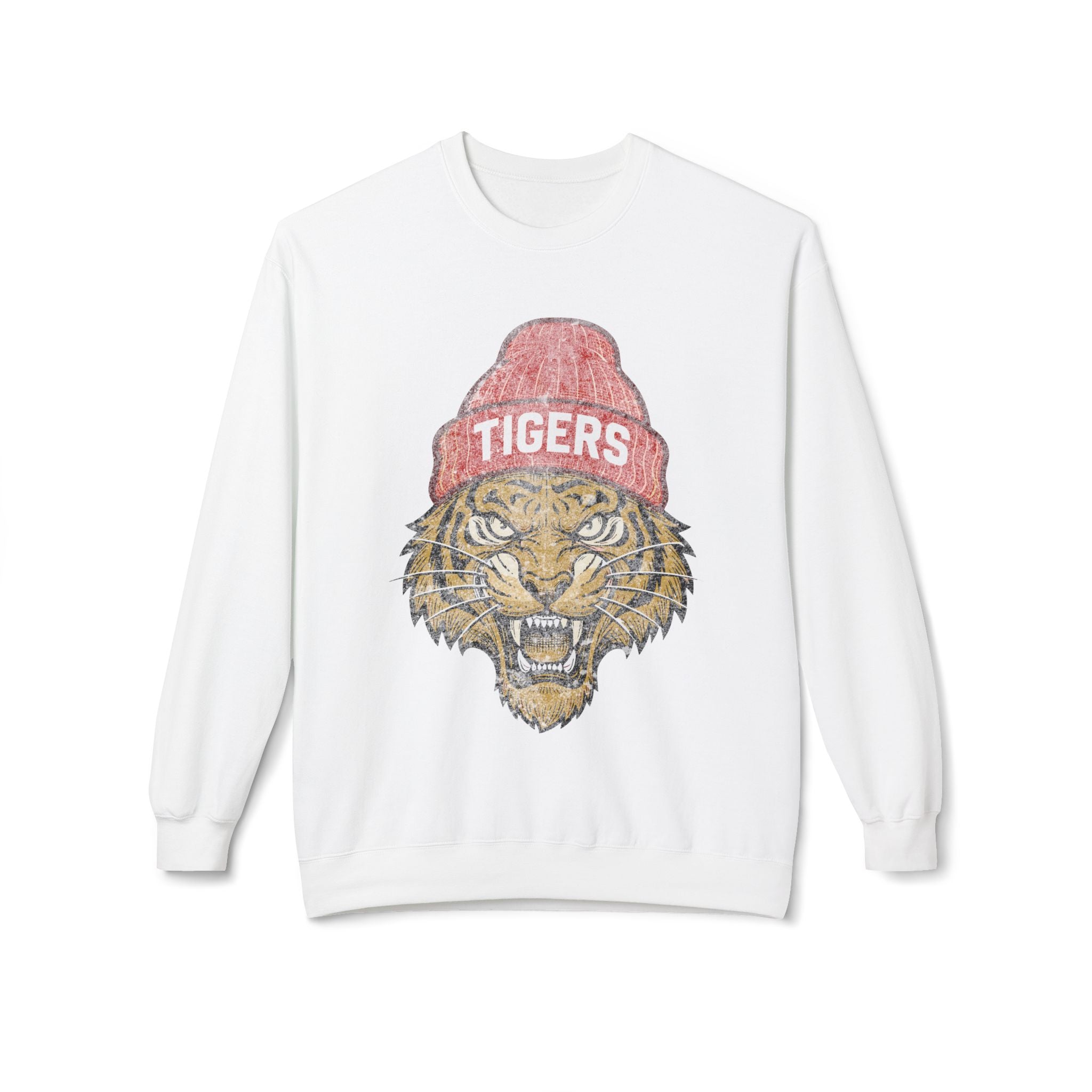 Tigers Red Beanie Crewneck Sweatshirt