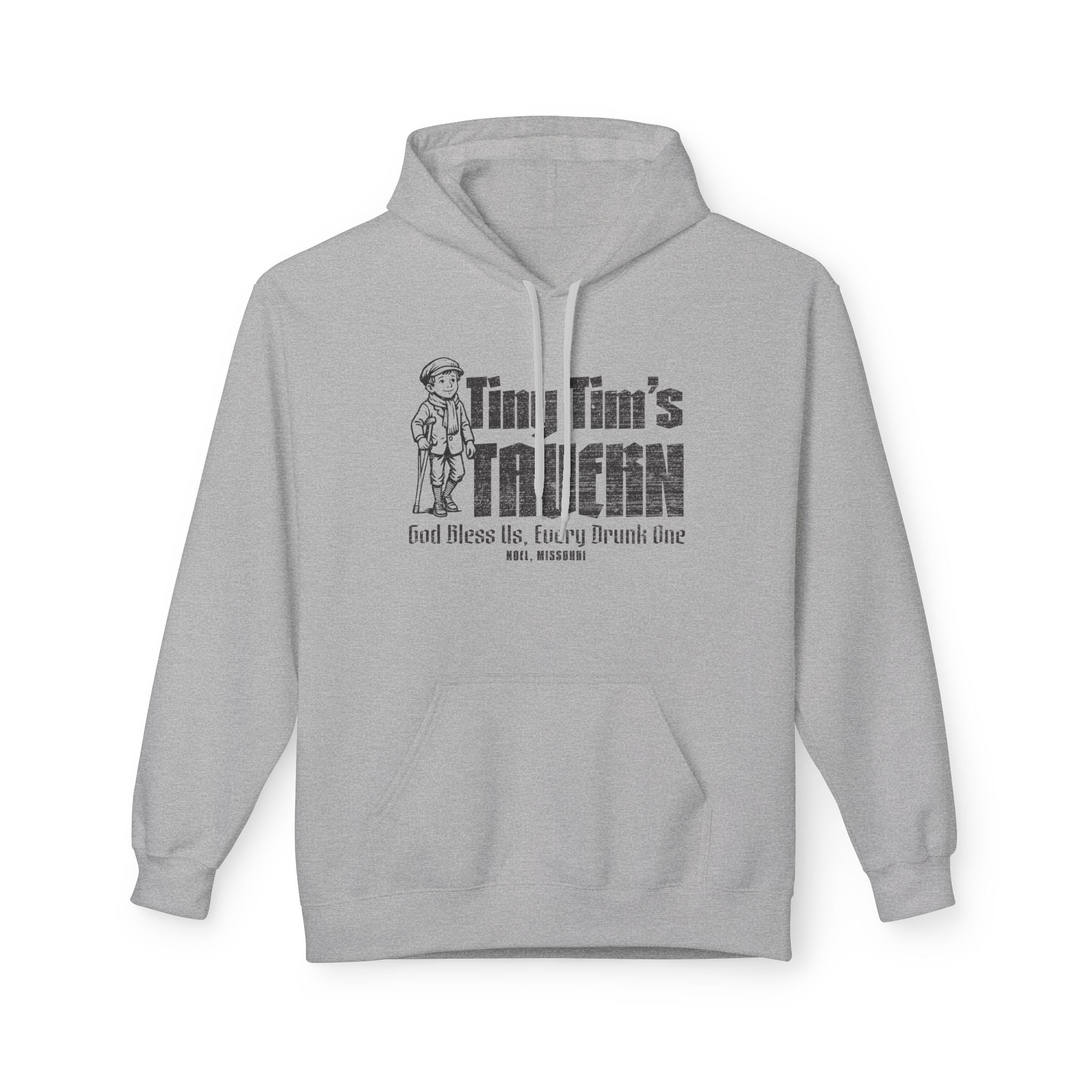 Tiny Tim’s Tavern Hoodie — Vintage Pub Graphic "God Bless Us, Every Drunk One"