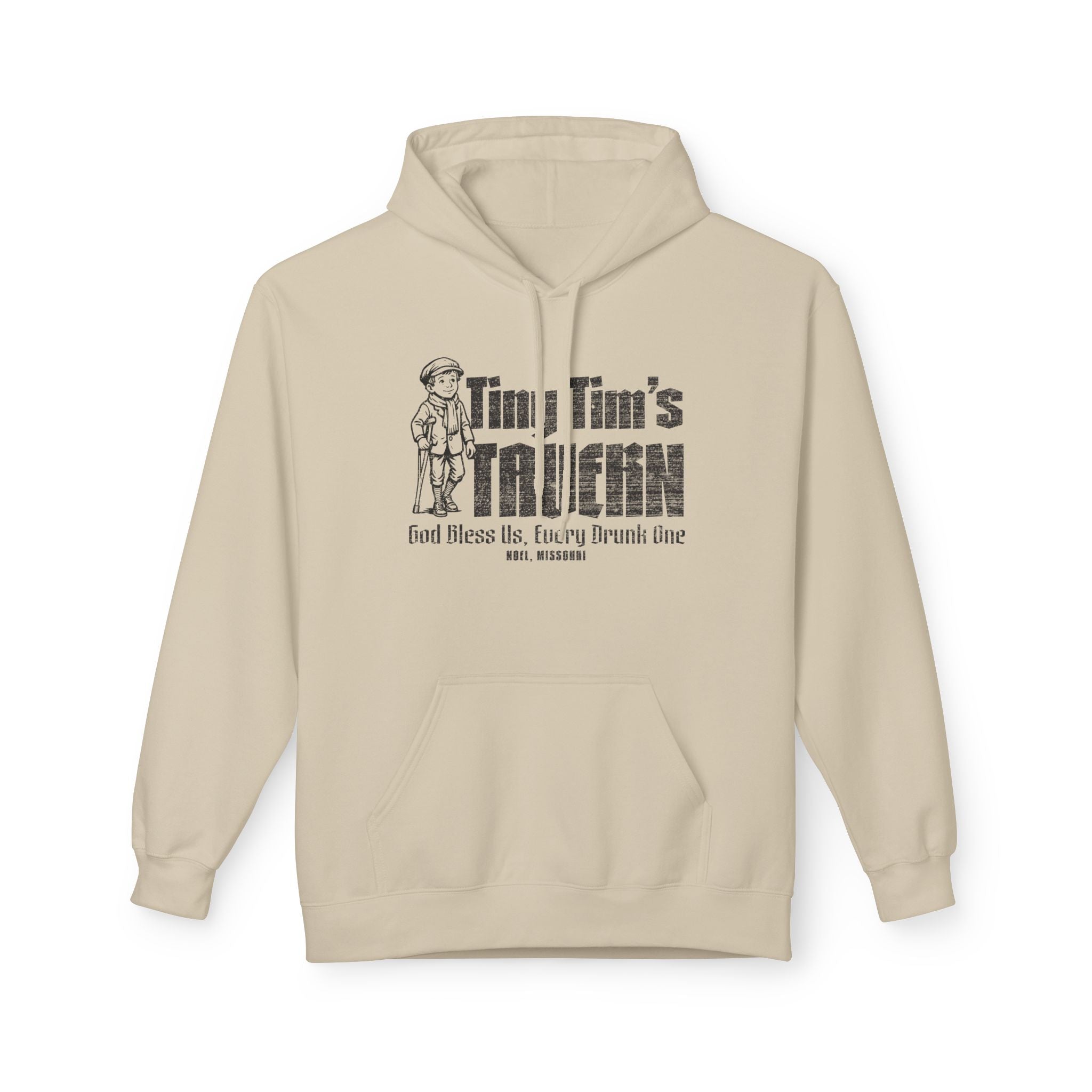 Tiny Tim’s Tavern Hoodie — Vintage Pub Graphic "God Bless Us, Every Drunk One"