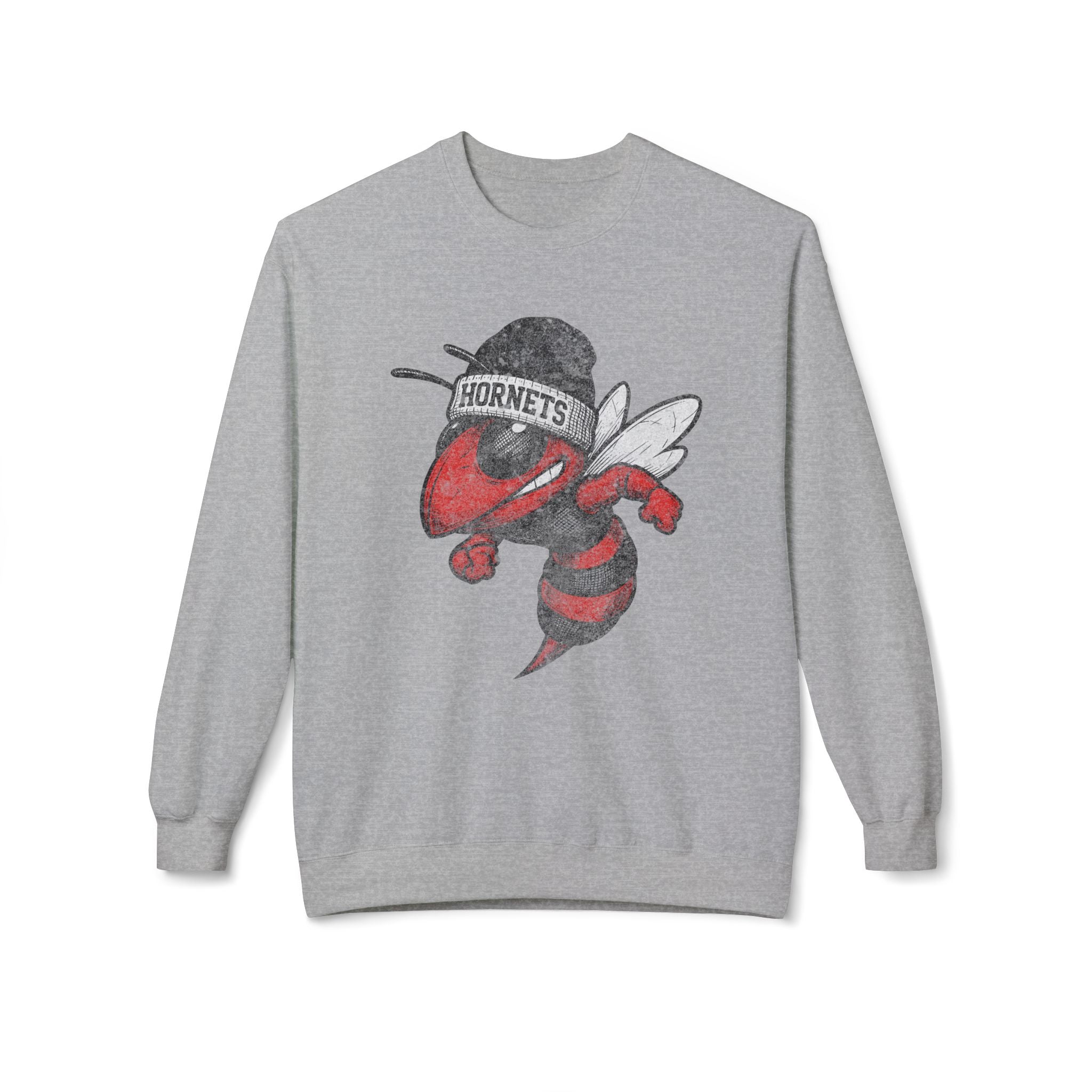 Red Hornets Mascot Beanie Crewneck Sweatshirt