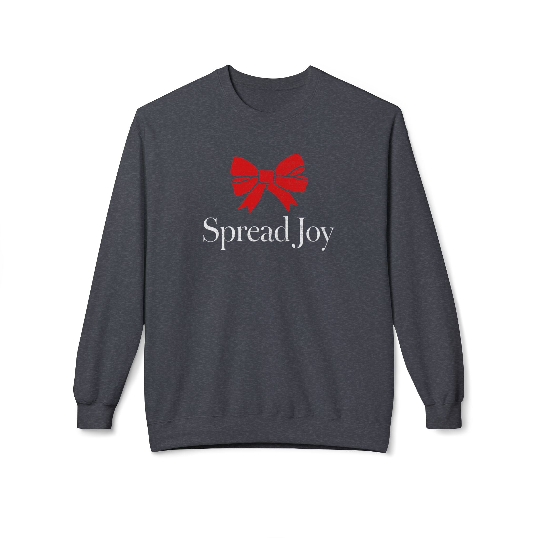 Crewneck Sweatshirt - 'Spread Joy' Holiday Bow Graphic